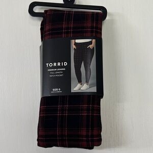 torrid Black & Burgundy Plaid Full-Length Leggings
